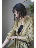 大人ボブ大人ショート前髪あり黒髪ボブ黒髪ショートクールボブ