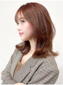 ミディアムヘア暗めカラーグランマッシュデザインカラー