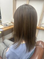 ナンバーエイト(number eight)&nbsp;冬カラーカーキベージュ＊ナチュラルモードツヤ髪セミロング