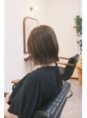 グレージュ×ボブ