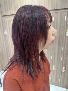 アッシュ 鶴見店(Ash) シャギーウルフ×ローライトカラー