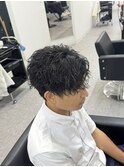 ツイストスパイラルパーマセンターパート