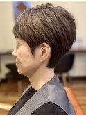 30代40代50代ハンサムショートマッシュ刈り上げショートブラウン