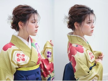 ネオリーブウリ 二子玉川店(Neolive uri)の写真/[袴着付け+ヘアセット￥14300]プロの袴着付けなら早く上手く崩れない！ご予約はお電話のみ[二子玉川]