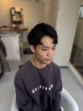 ソイクフ(SOY KUFU) マッシュフェザーパーマセンターパート