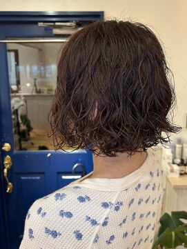 ヘアーサロン ビー(hair salon b.) ボブ/パーマ/ボブパーマ/ウェーブボブ/ルビーブラウン
