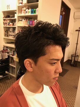 理容 うめむら ショートパーマ