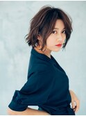 外ハネミディーボブ