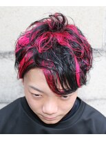 リレーションメンズヘアー(RELATION MEN'S HAIR) ネオン系カラーミディアム/ベリーショート／アッシュブラック