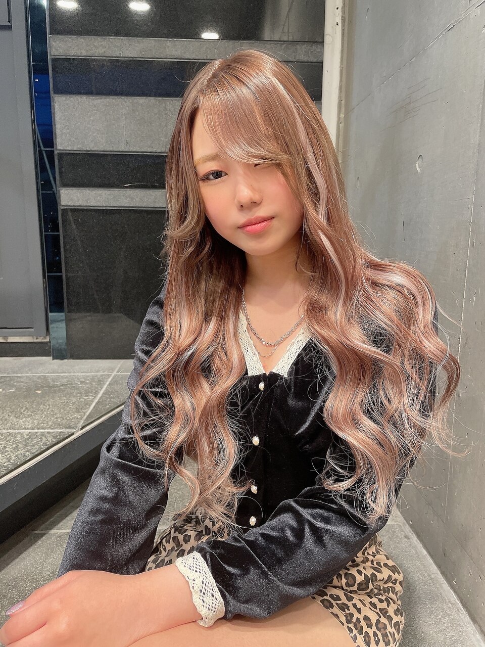ブラウン×ホワイト#シールエクステ#メッシュカラー#美髪#水戸