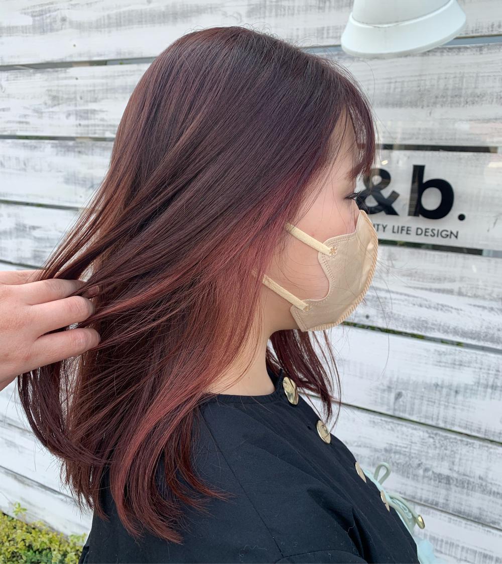 ピンクベージュピンクイヤリングカラー:L167249962|アンドビー(b.)のヘアカタログ|ホットペッパービューティー 310◇section◇ピンク.刺繍イヤリング.ベージュ.くすみ色.ナチュラル