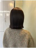 オリーブベージュ×ボブ