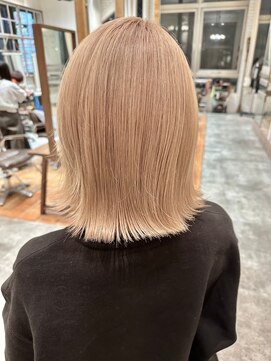 フリックヘアサロン 梅田茶屋町2号店(FLICK HAIR SALON) ハイトーン/ミルクティベージュ/ボブ/梅田/茶屋町