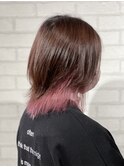 フェイスフレーミングボブインナーカラーボブ切りっぱなしボブ