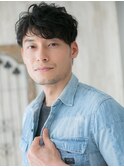 30代40代フェザーマッシュワイルド黒髪カルマパーマc新所沢