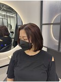 ブリーチなしワンカラーでピンクブラウン