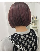 キー(kii) 秋カラー艶感ピンクブラウン まとまるぱつっとボブ