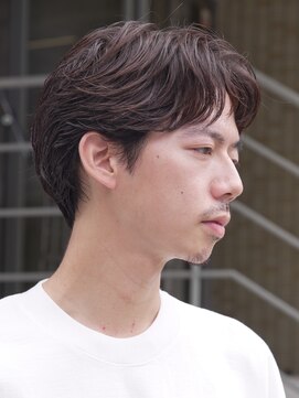 フィフス 栄(fifth) 名古屋栄フェザーパーマメンズショートアップバング緩め毛流れ