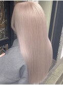 ミルクティーベージュブロンドブリーチカラーレイヤーカット