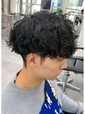 フェザーパーマサーフカール刈り上げセンターパート