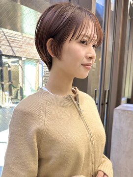 ミィ 浦和(mee) 透明感カラー ボブ 前髪 ショート カラー ブリーチ&カラー