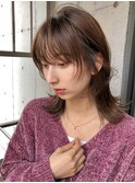 外ハネミディ/レイヤーカット/フェイスレイヤー/もみれ毛