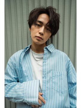 ガレージ バイ グリーン 原宿 表参道(Garage by green) 【loki】メンズセンターパート×ニュアンスパーマ