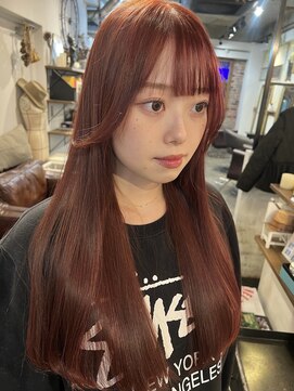 トロニー(TLONY) ピンクレッド ダブルカラー stylist/miaki