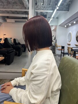 アル 心斎橋(alu) 切りっぱなしボブ/ピンクブラウン/美髪