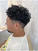メンズ束間波巻きスパイラルパーマツイストスパイラルパーマ