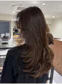 レイヤーカット艶カラー透明感カラーナチュラルハイライト