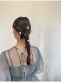 あみ下ろし　結婚式ヘアセット