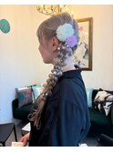 浴衣用あみおろしアレンジ