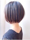 Say.ショートボブレイヤーショート暗めカラー丸みショート表参道