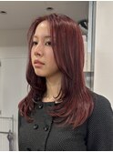レッドカラー ブリーチなしダブルカラー