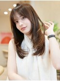 髪質改善*ミルクブラウン前髪レイヤーロング*美髪【Zina南船橋】