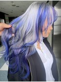 ダークブルースカンクヘアケアブリーチダブルカラー