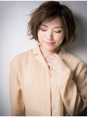 無造作カールの小顔アシンメトリーショートw越谷20代30代40代