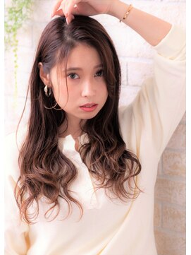 ソア 武蔵小杉(SOAR) かき上げヘムライトラベージュ暖色カラーストカールくびれヘア