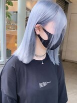 リンドトウキョウ ウメダ(LINDO TOKYO)&nbsp;ホワイトブルー/ブリーチオンカラー/Wカラー/くすみブルー