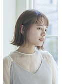 20代30代大人かわいい耳掛けボブ×ハイライトべージュ