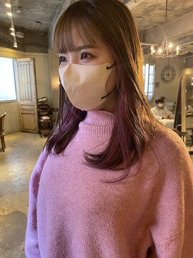 髪質改善と縮毛矯正の専門店 サンティエ(scintiller) ピンクインナーカラー