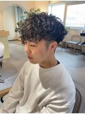 波巻きパーマ　波巻きスパイラル　メンズ