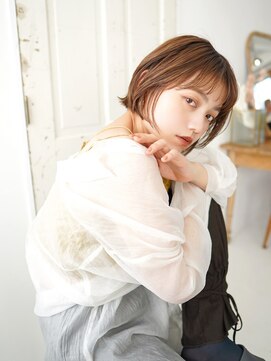 ラフィス ヘアーヴェイル 梅田店(La fith hair vail) 【La fith】ぱつっとボブ×シルキーベージュ