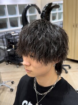 レイズ 名古屋駅(RAYS) ツイストスパイラルパーマ残り無造作マッシュウルフ  h