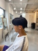 ソイクフ 四条大宮店(SOY-KUFU)&nbsp;アッシュブラックマッシュパーマ黒髪