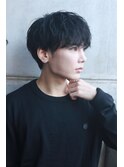無造作マッシュ黒髪ブルーブラック