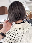 大人可愛い30代40代50代ボブハイライト/小顔ボブ/顔まわり/福岡