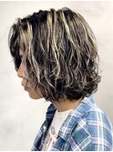 渋谷サーフカール波巻きスパイラルパーマメンズボブウルフカット