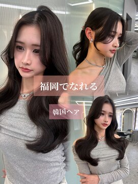 ボタン ハカタ(VOTAN hakata) 前髪無し/センターパート/韓国ヘア/暗髪